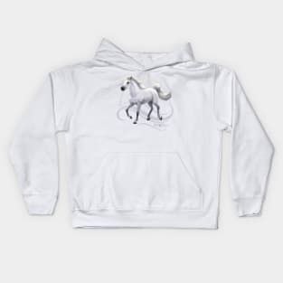 Grey Arabian Horse Kids Hoodie